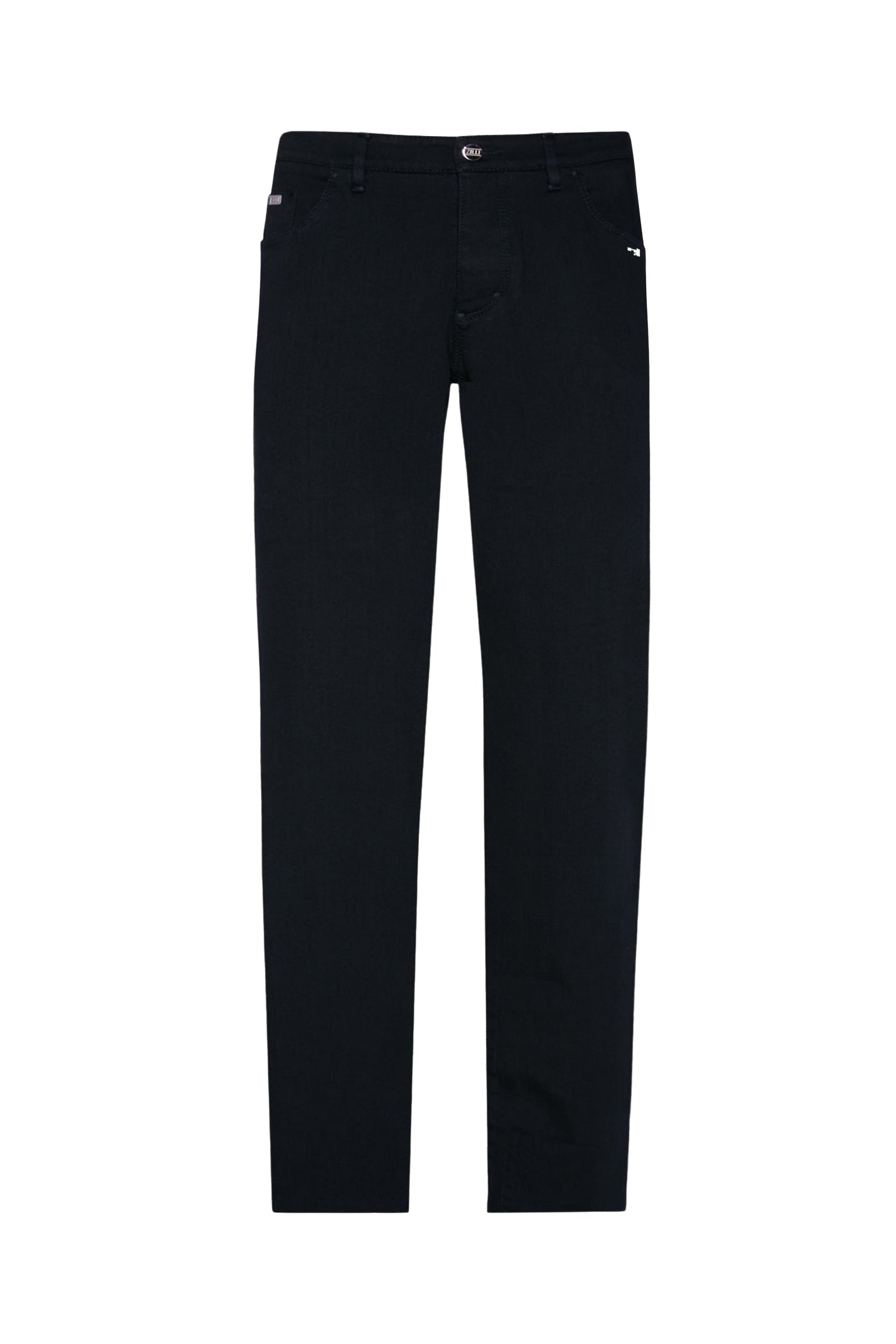 Slim-fit trousers with contrast stitching - Black