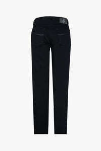 Slim-fit trousers with contrast stitching - Black