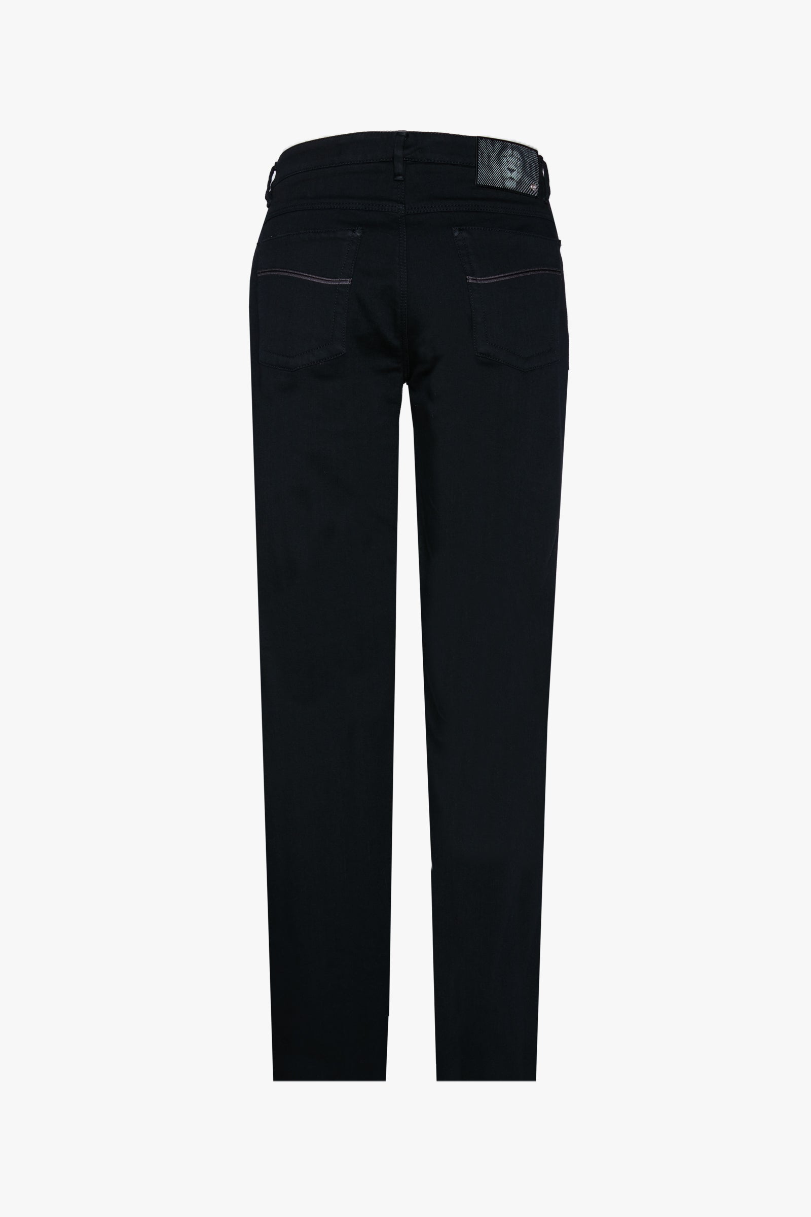 Slim-fit trousers with contrast stitching - Black