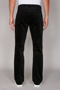 Pantalon à cordon de serrage en velours côtelé - Noir