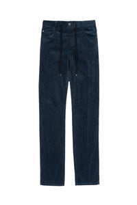 Pantalon à cordon de serrage en velours côtelé - Bleu