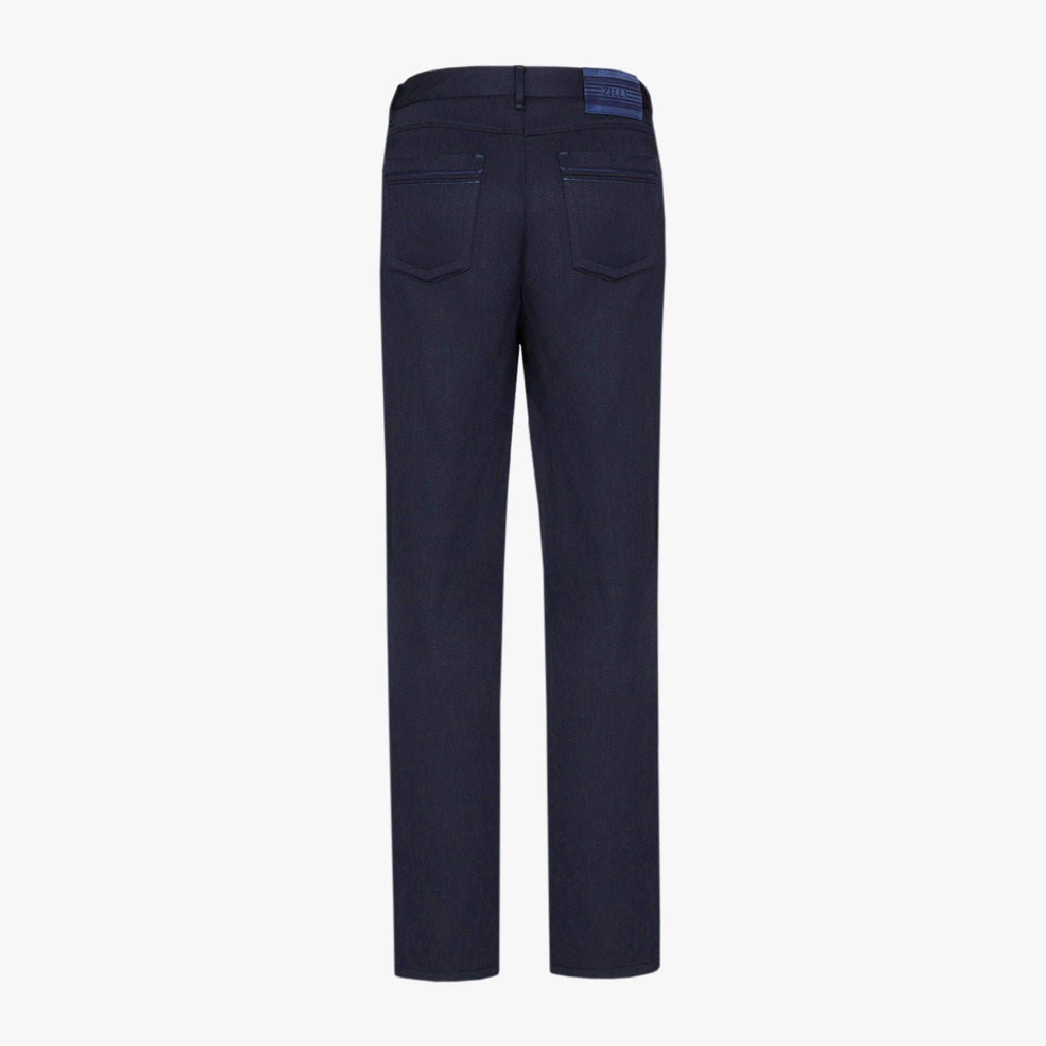Pantalon à ceinture élastiquée en laine - Bleu