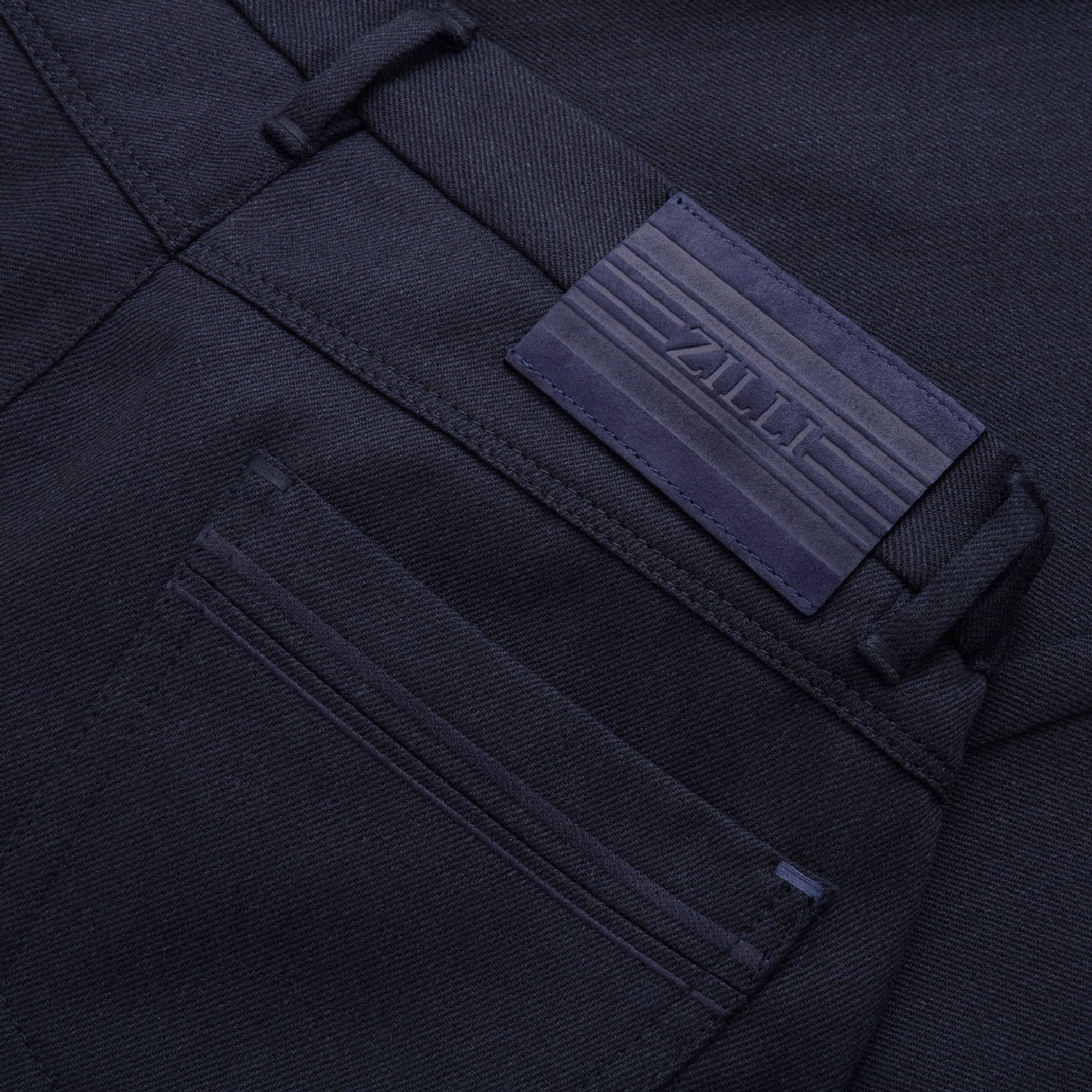 Pantalon à ceinture élastiquée en laine - Bleu