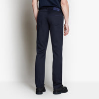 Pantalon à ceinture élastiquée en laine - Bleu