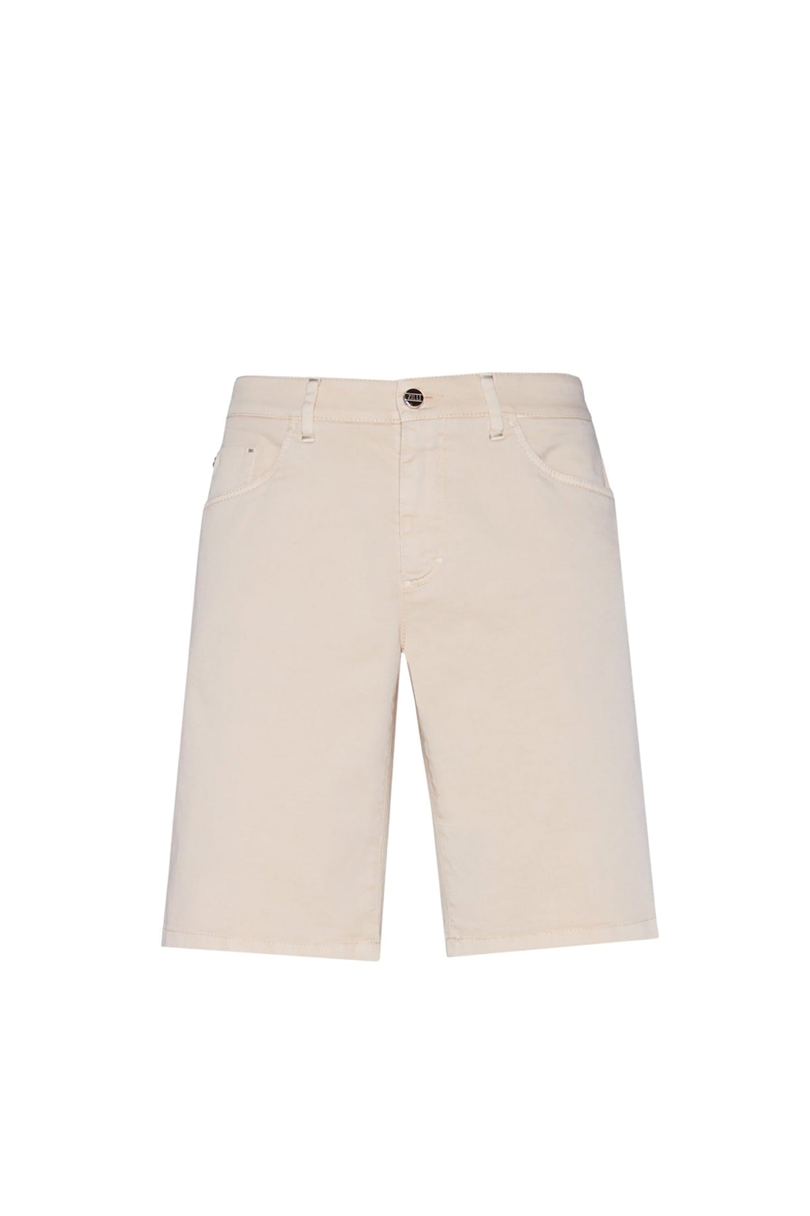 Short à surpiqûres angulaires - Beige