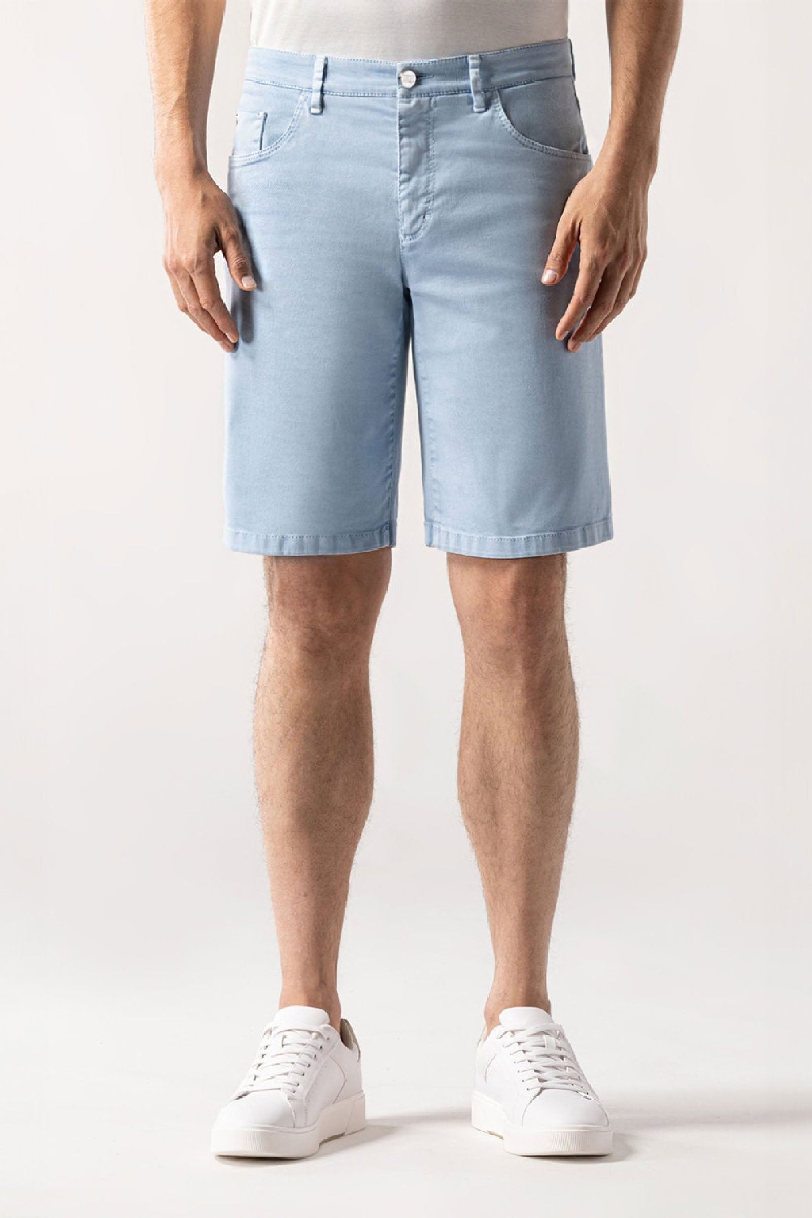 Faded embroidery Bermuda shorts - Blue