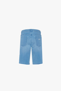 Short en jean délavé - Bleu