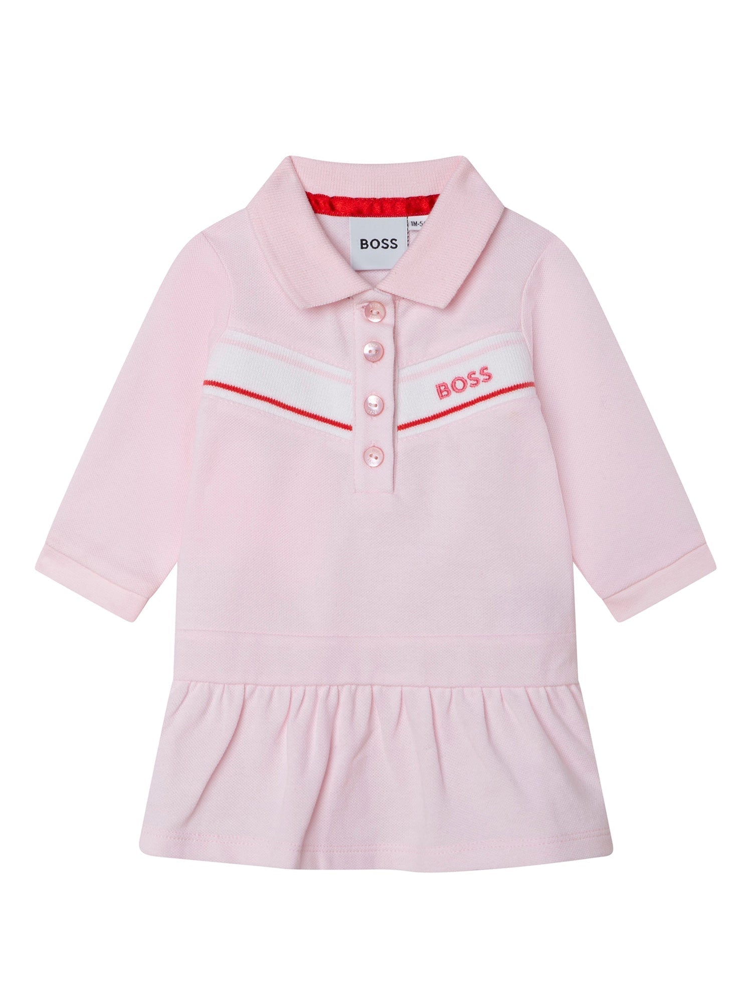 BOSS Robe polo en coton - Baby Pink