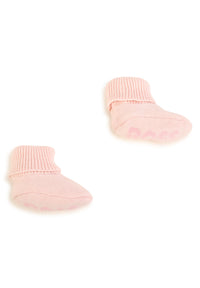 Ensemble bonnet et chaussons en coton - Baby Pink
