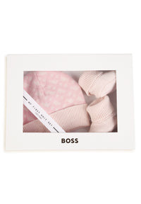 Ensemble bonnet et chaussons en coton - Baby Pink