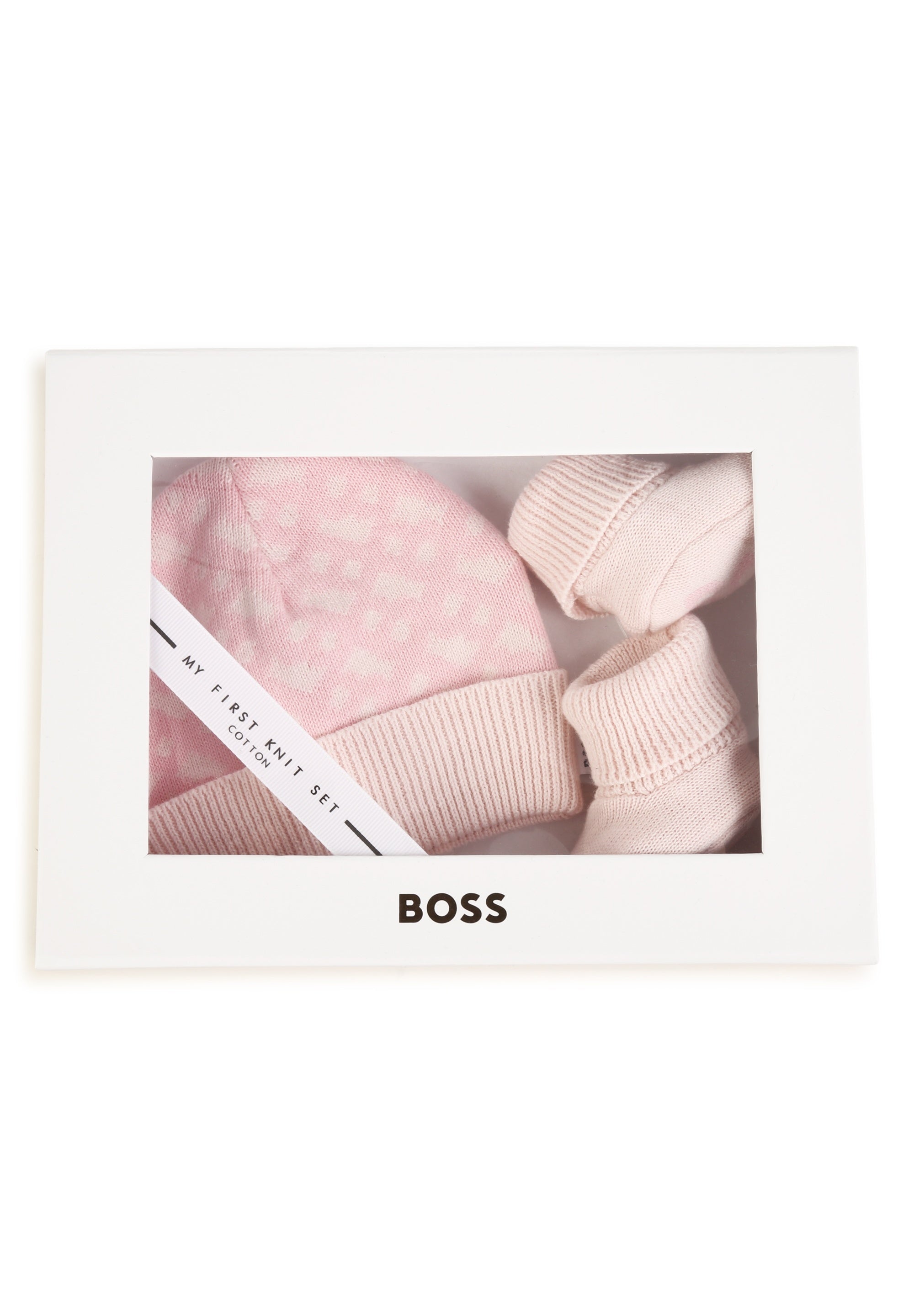 Ensemble bonnet et chaussons en coton - Baby Pink