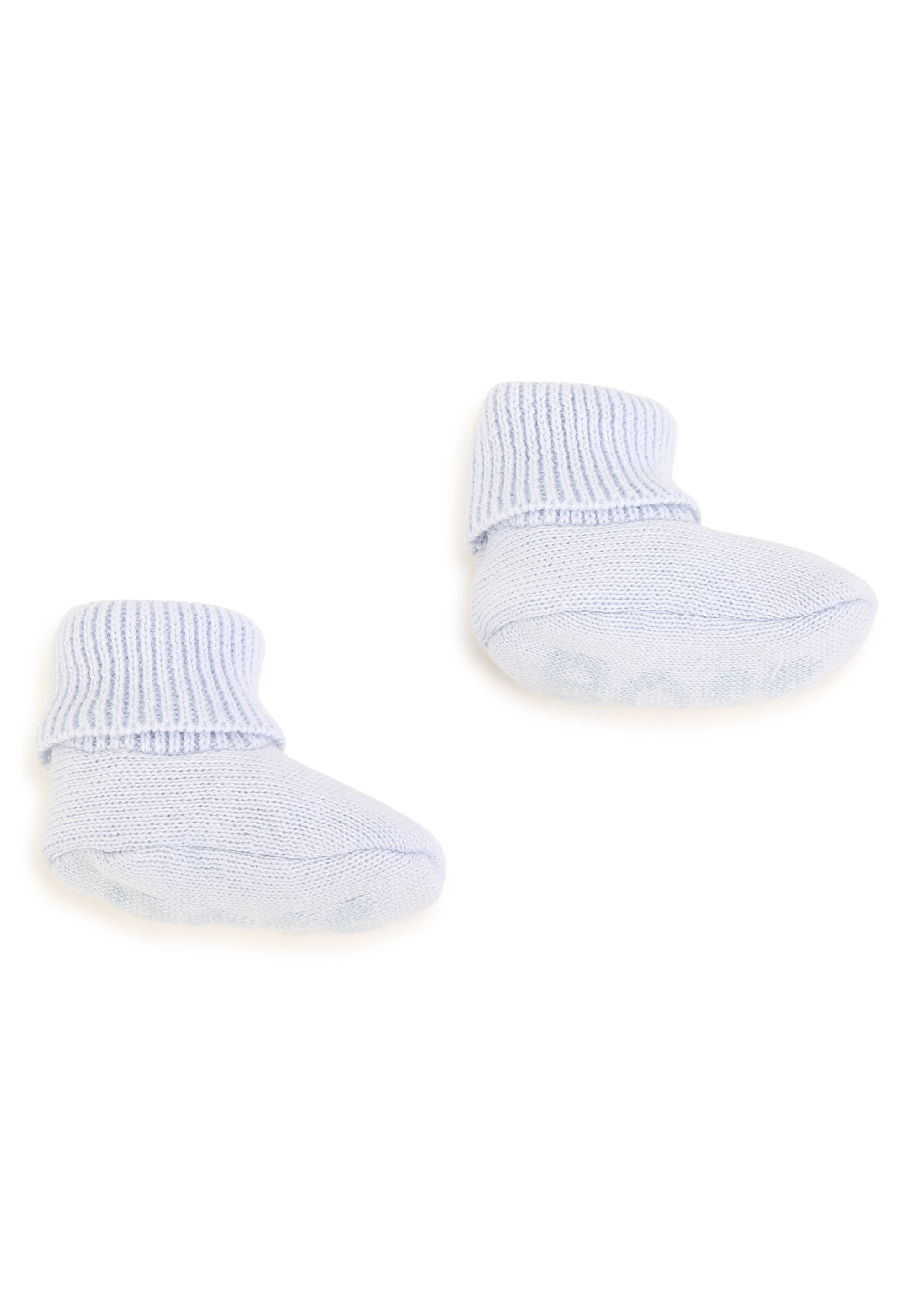 Ensemble bonnet et chaussons en coton - Ciel