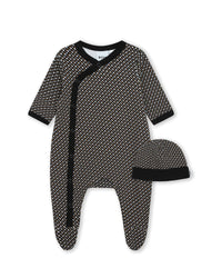 Ensemble pyjama et bonnet en coton - Black