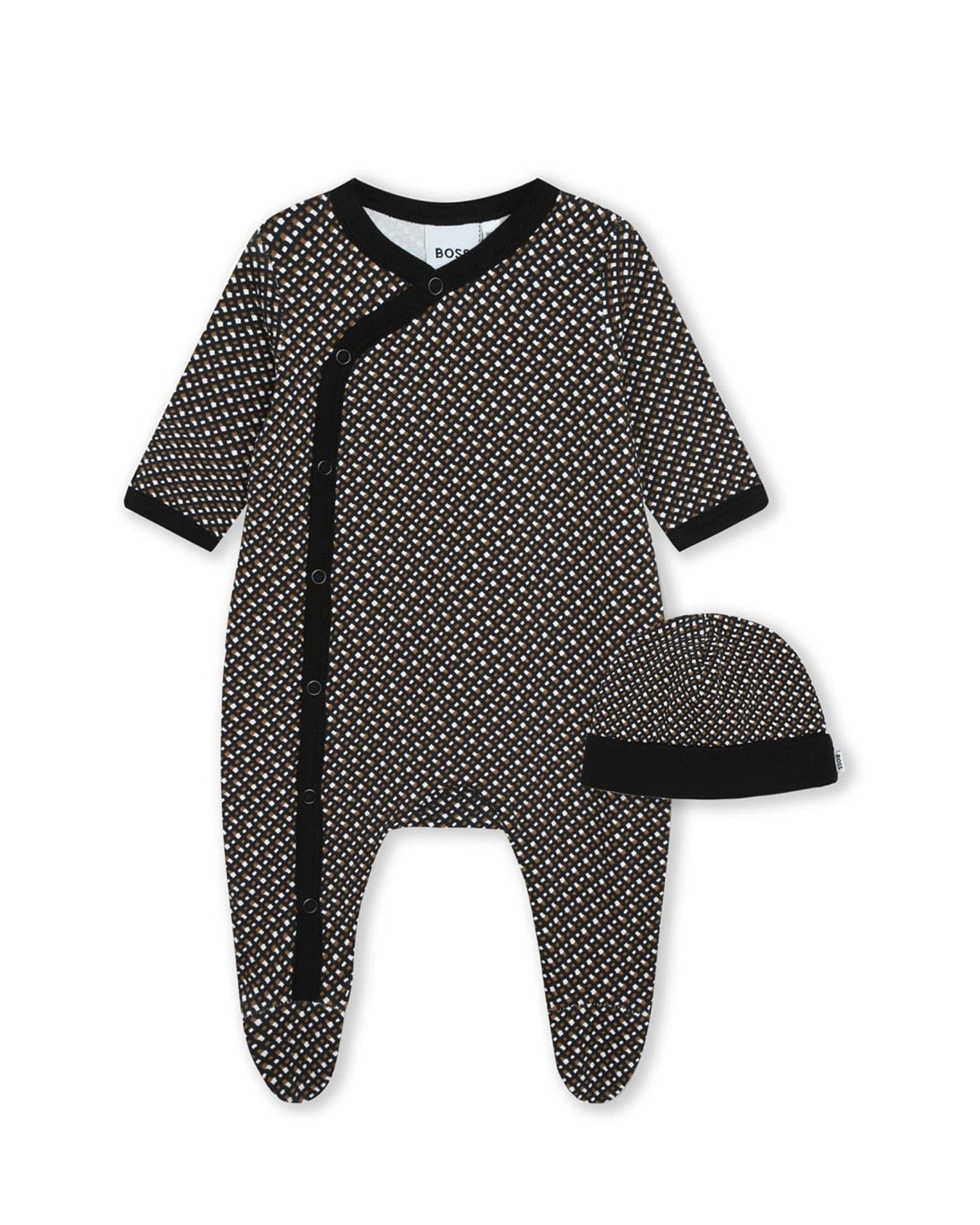 Ensemble pyjama et bonnet en coton - Black