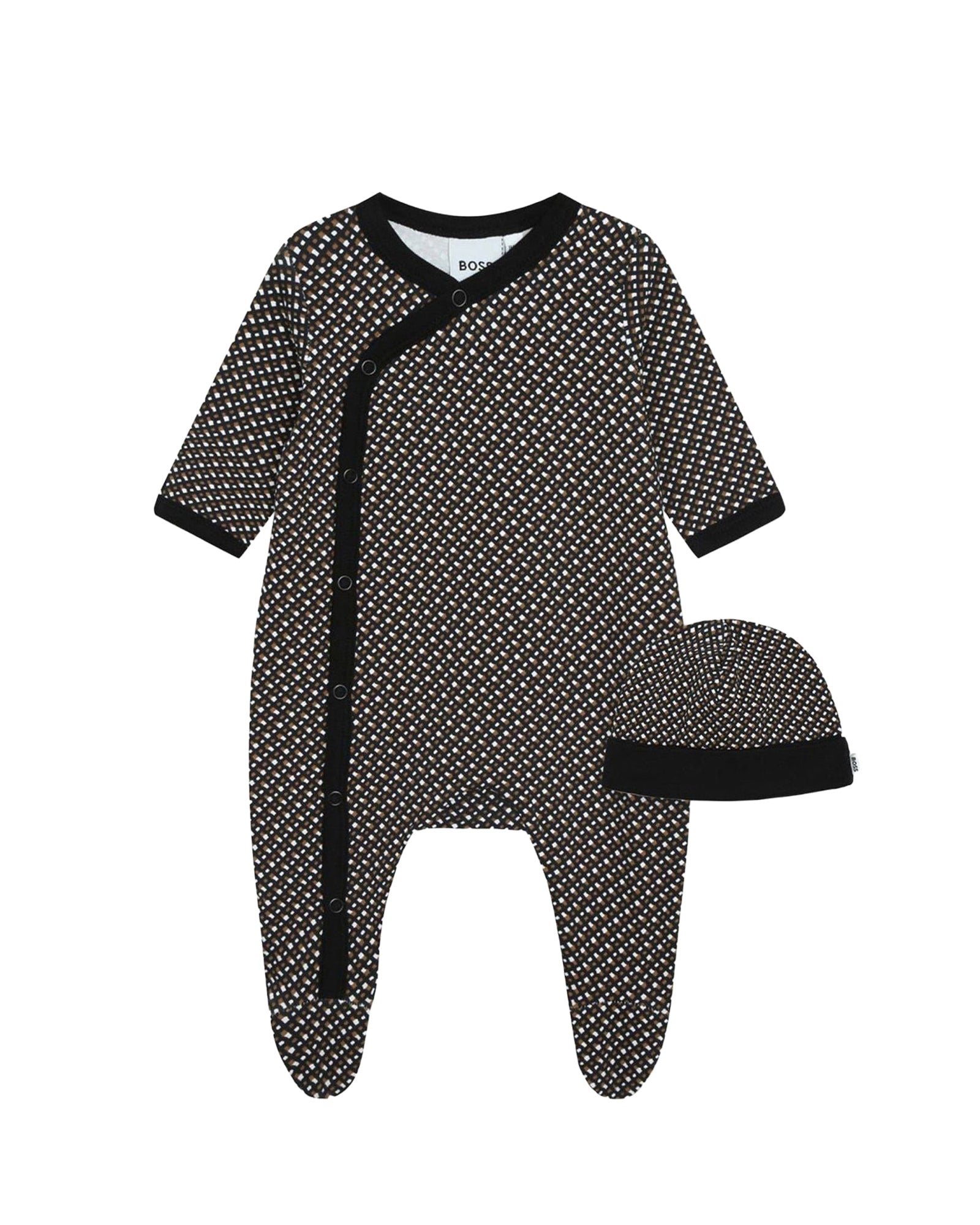 Cotton pyjama and bonnet set - Black