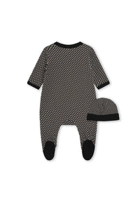 Cotton pyjama and bonnet set - Black