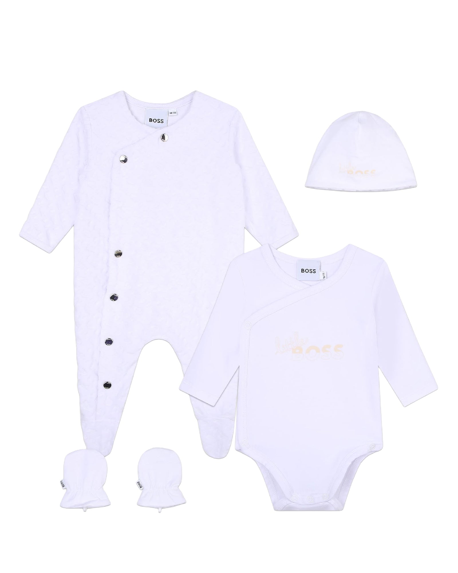 Ensemble pyjama et bonnet en coton - Blanc