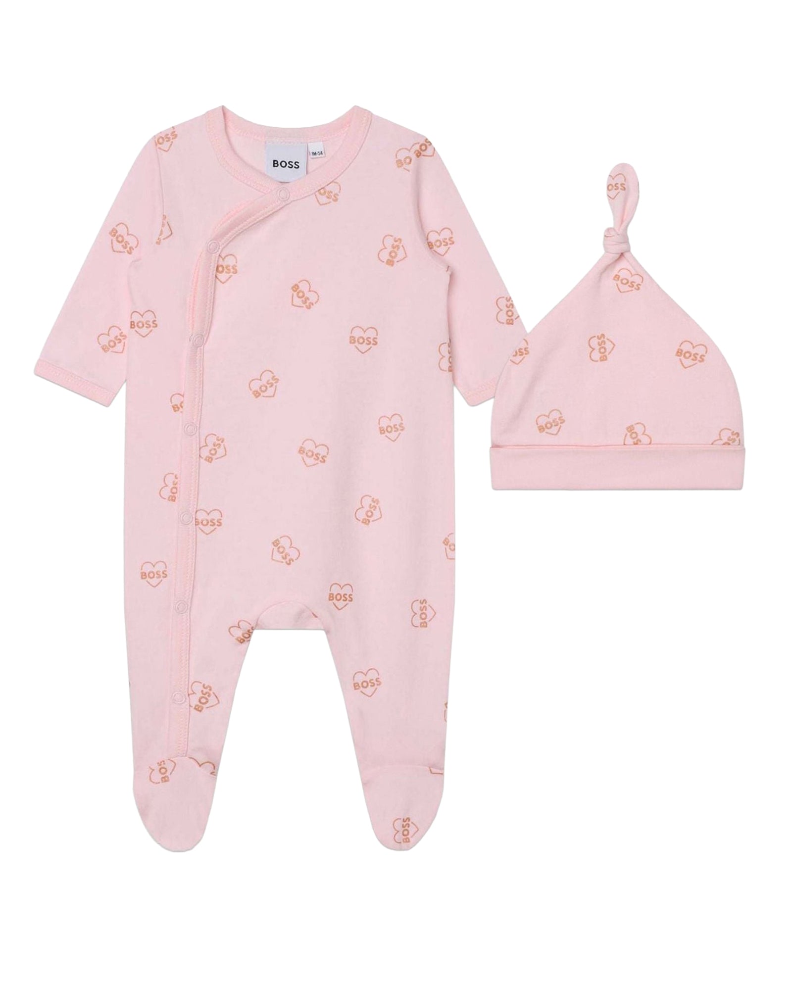 Ensemble pyjama et bonnet en coton - Baby Pink