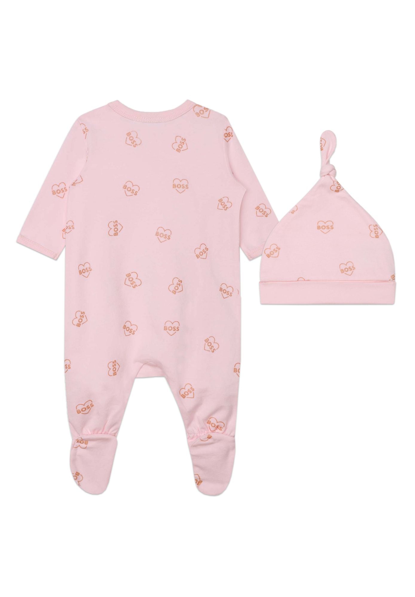 Ensemble pyjama et bonnet en coton - Baby Pink