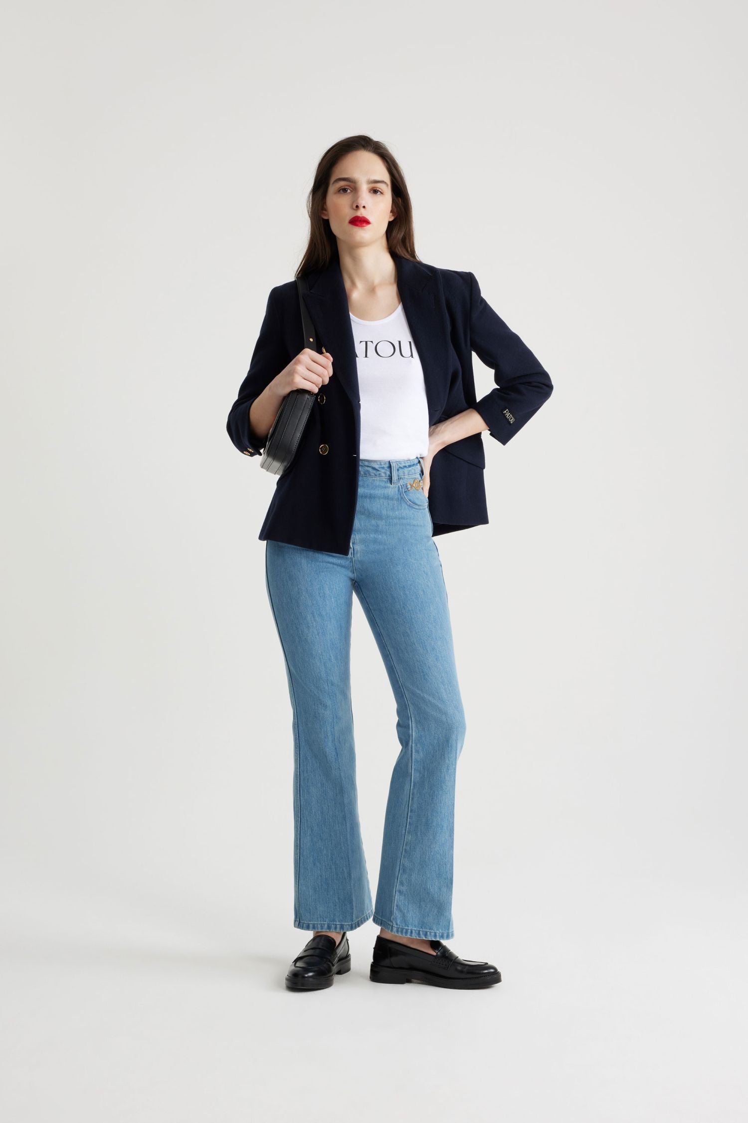 Veste croisée à boutons dorés - Bleu Marine