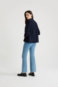Veste croisée à boutons dorés - Bleu Marine