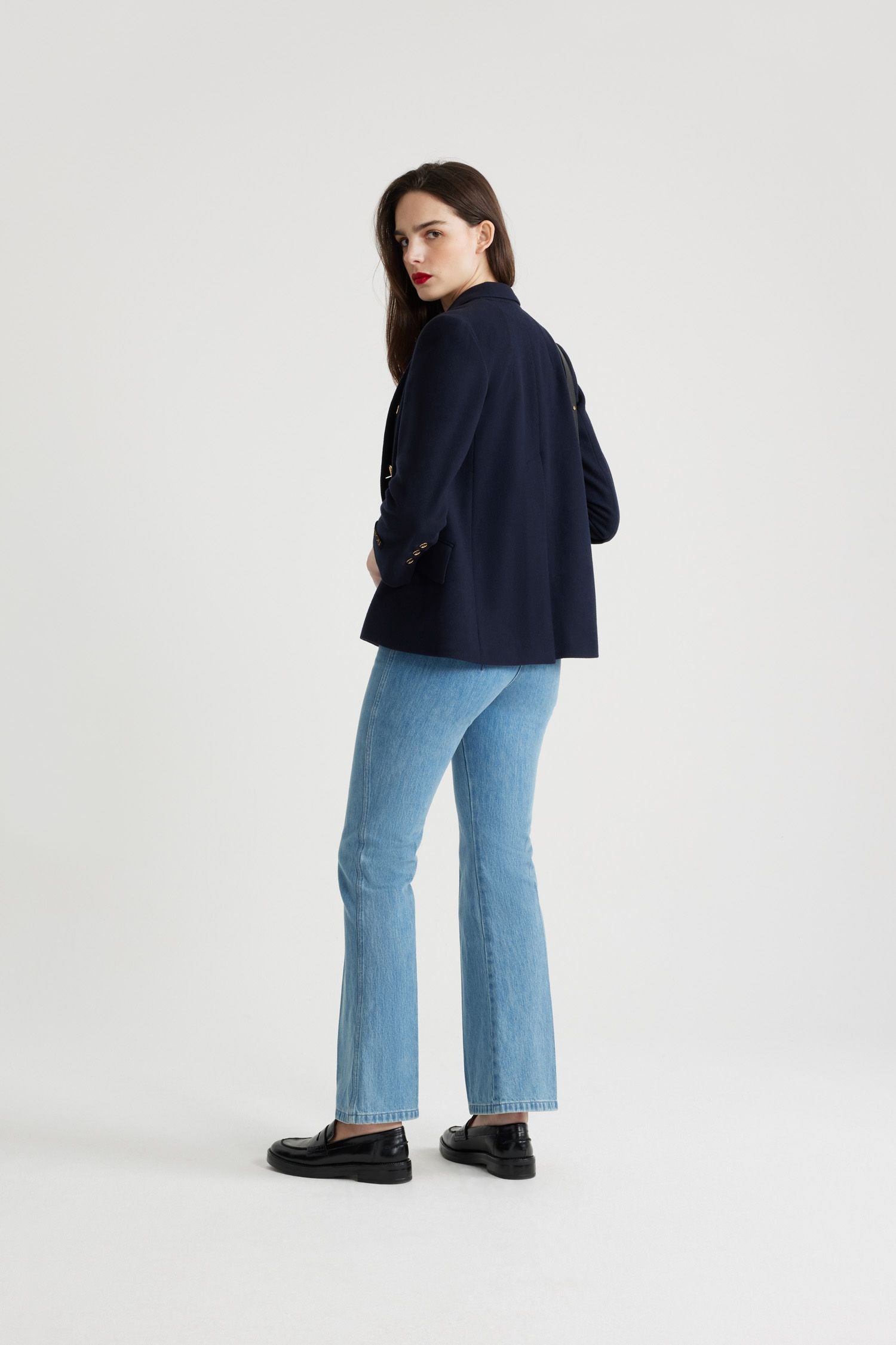 Veste croisée à boutons dorés - Bleu Marine
