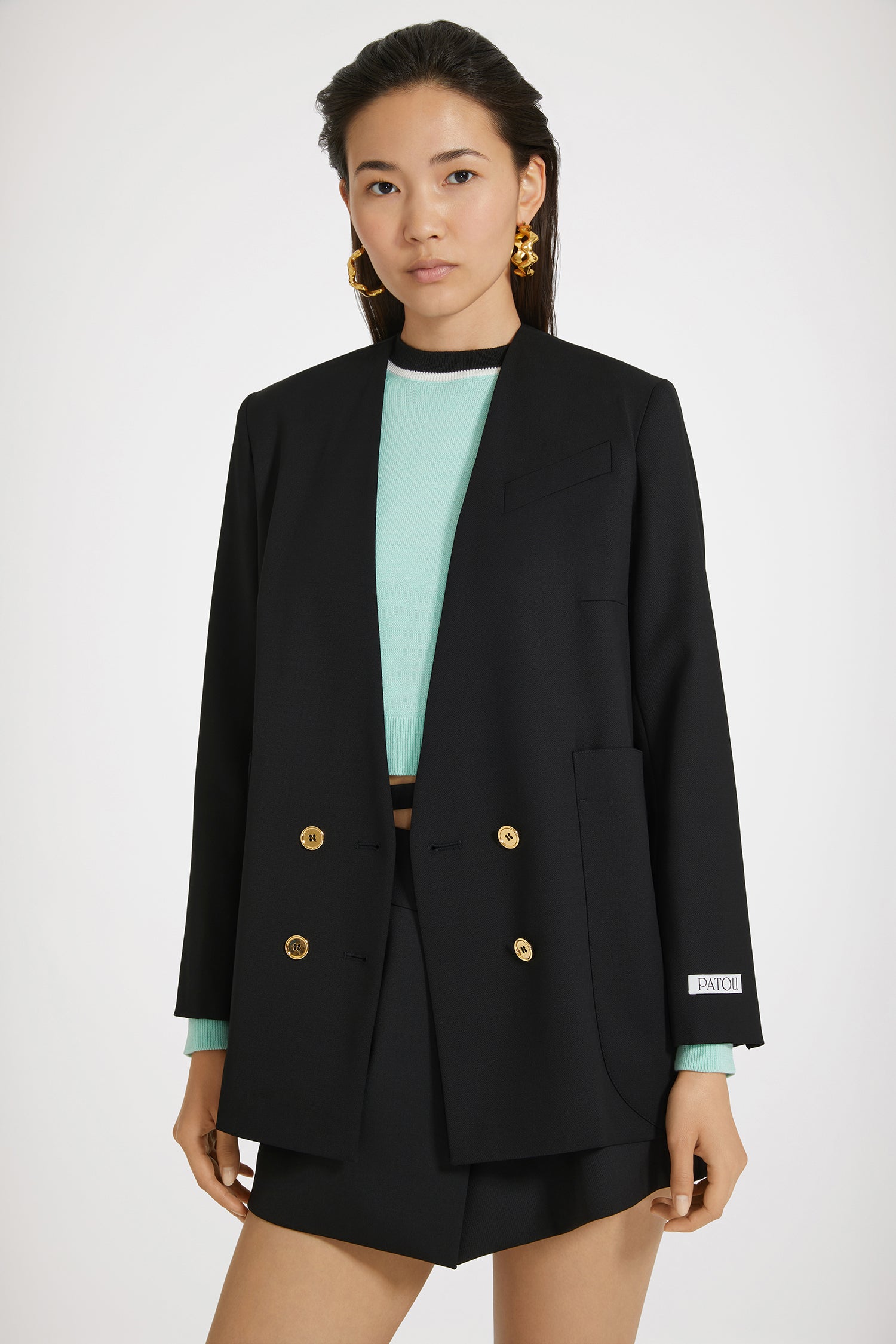 Veste croisée sans revers