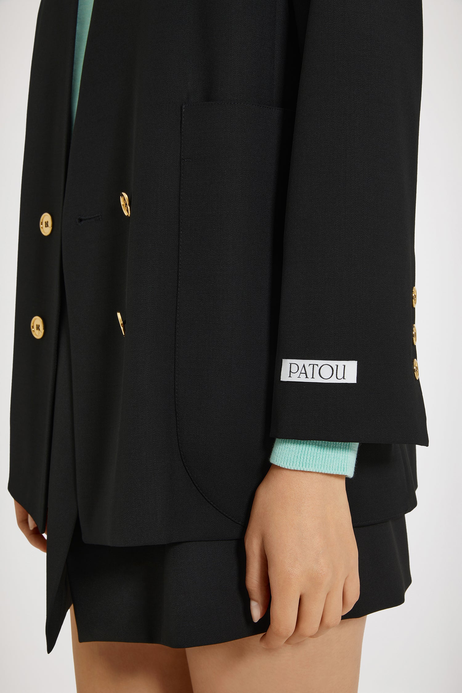 Veste croisée sans revers