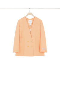 Veste croisée sans revers en laine technique