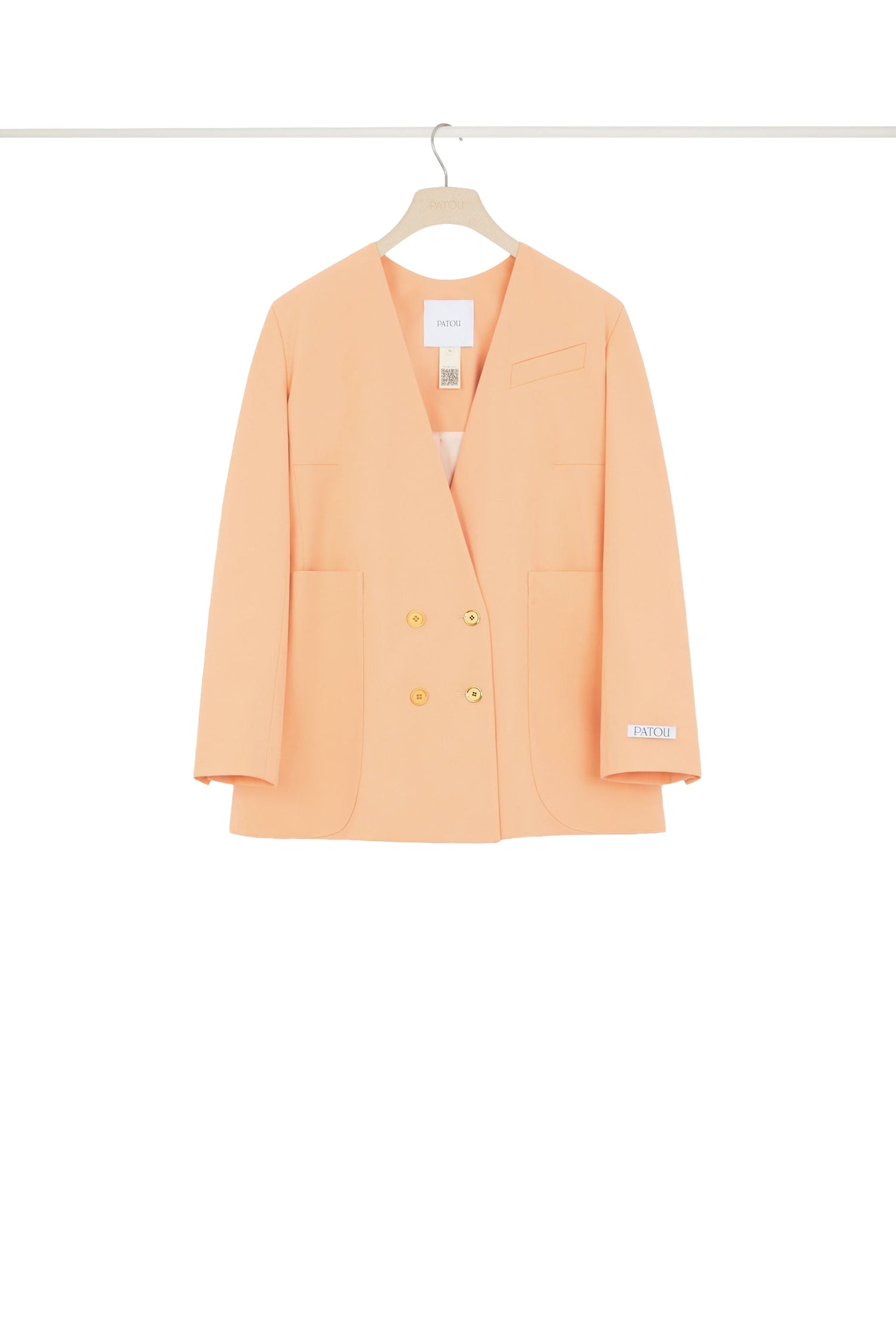 Veste croisée sans revers en laine technique