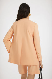 Veste croisée sans revers en laine technique