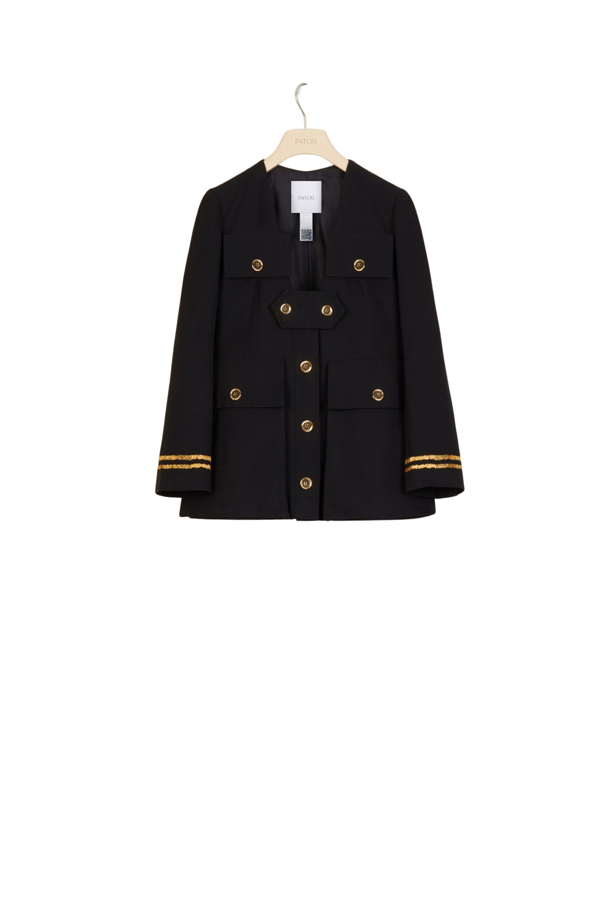Embroidered cotton jacket - Black