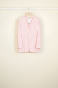 Collarless summer wool jacket - Pivoine