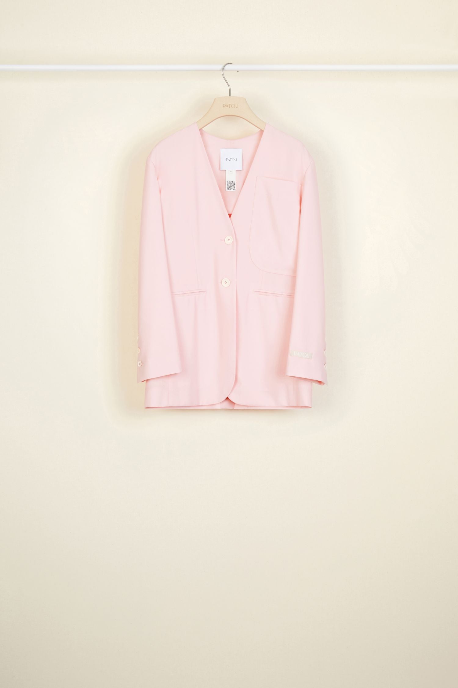 Collarless summer wool jacket - Pivoine