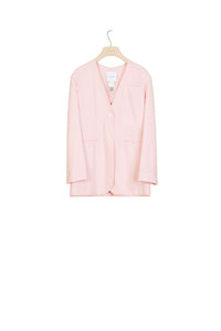 Veste sans col en laine d'été - Pivoine