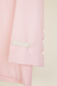 Veste sans col en laine d'été - Pivoine