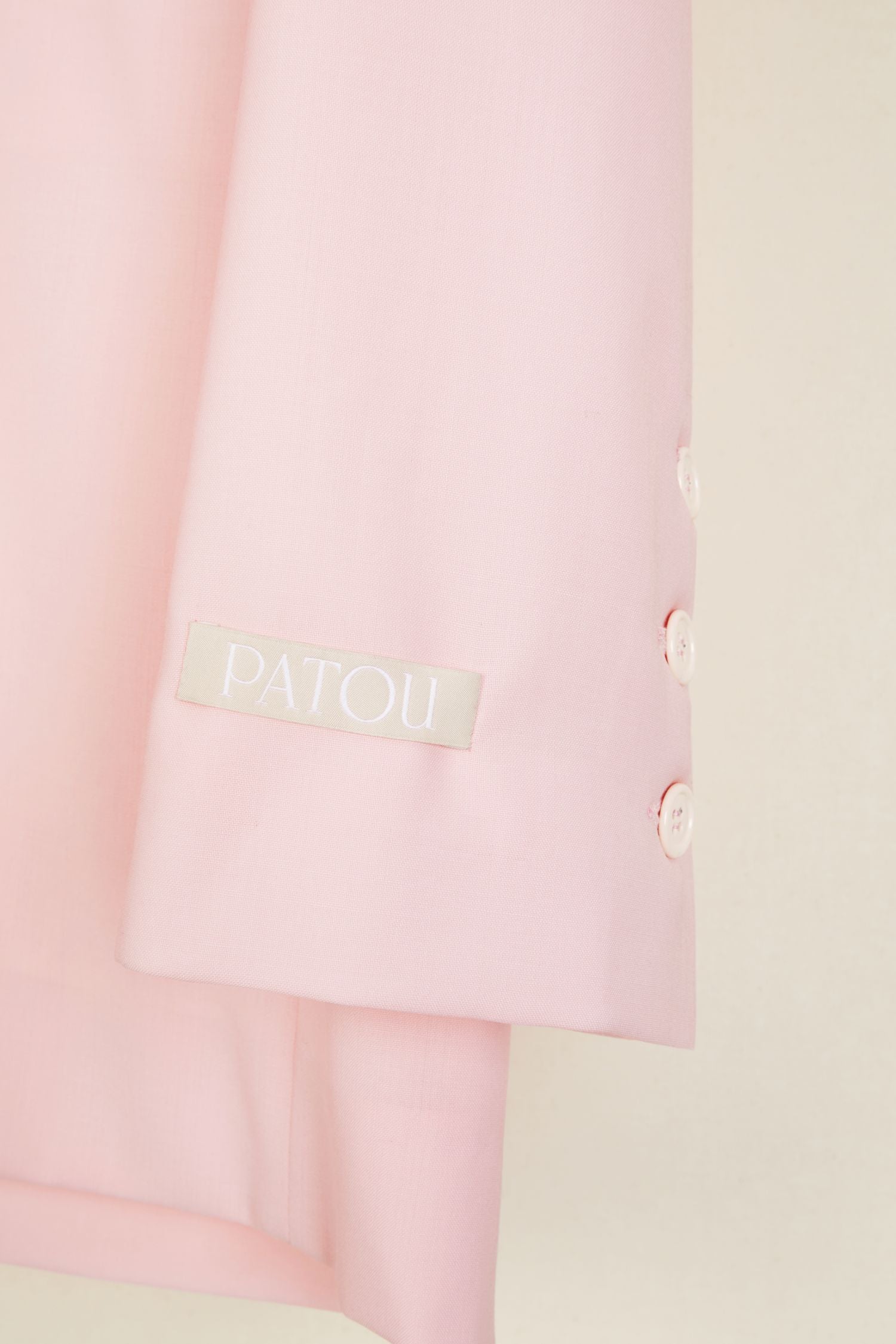 Veste sans col en laine d'été - Pivoine