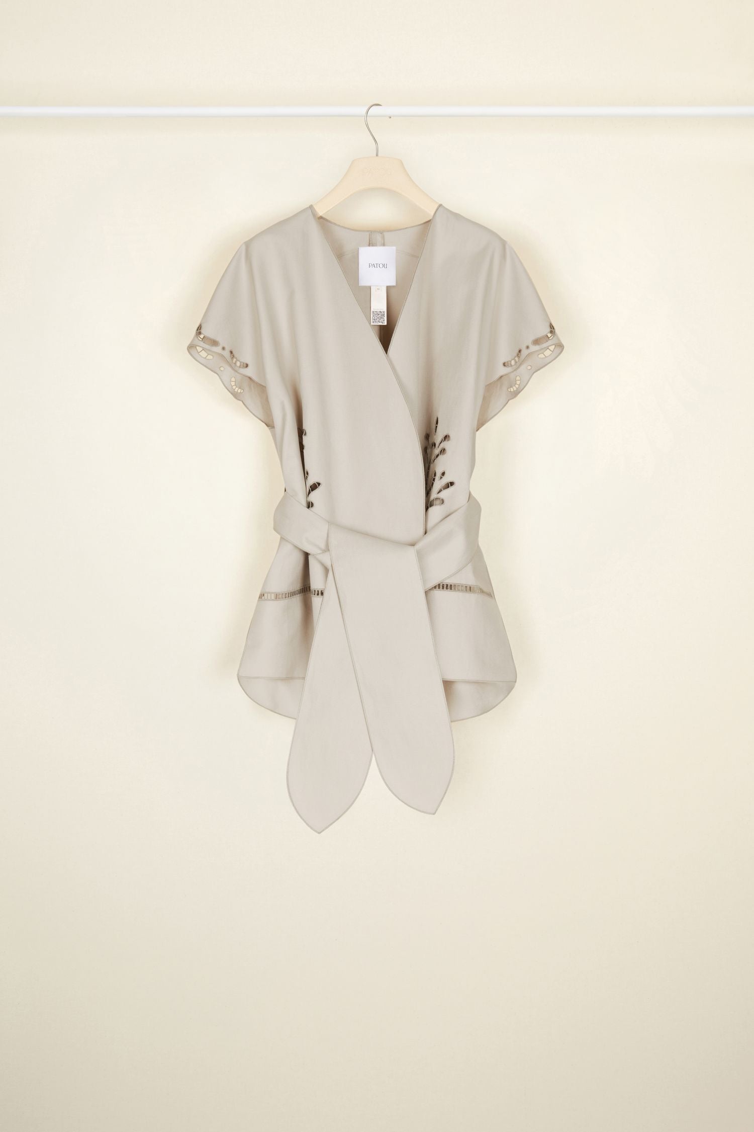Openwork cotton and linen jacket - Ash grey