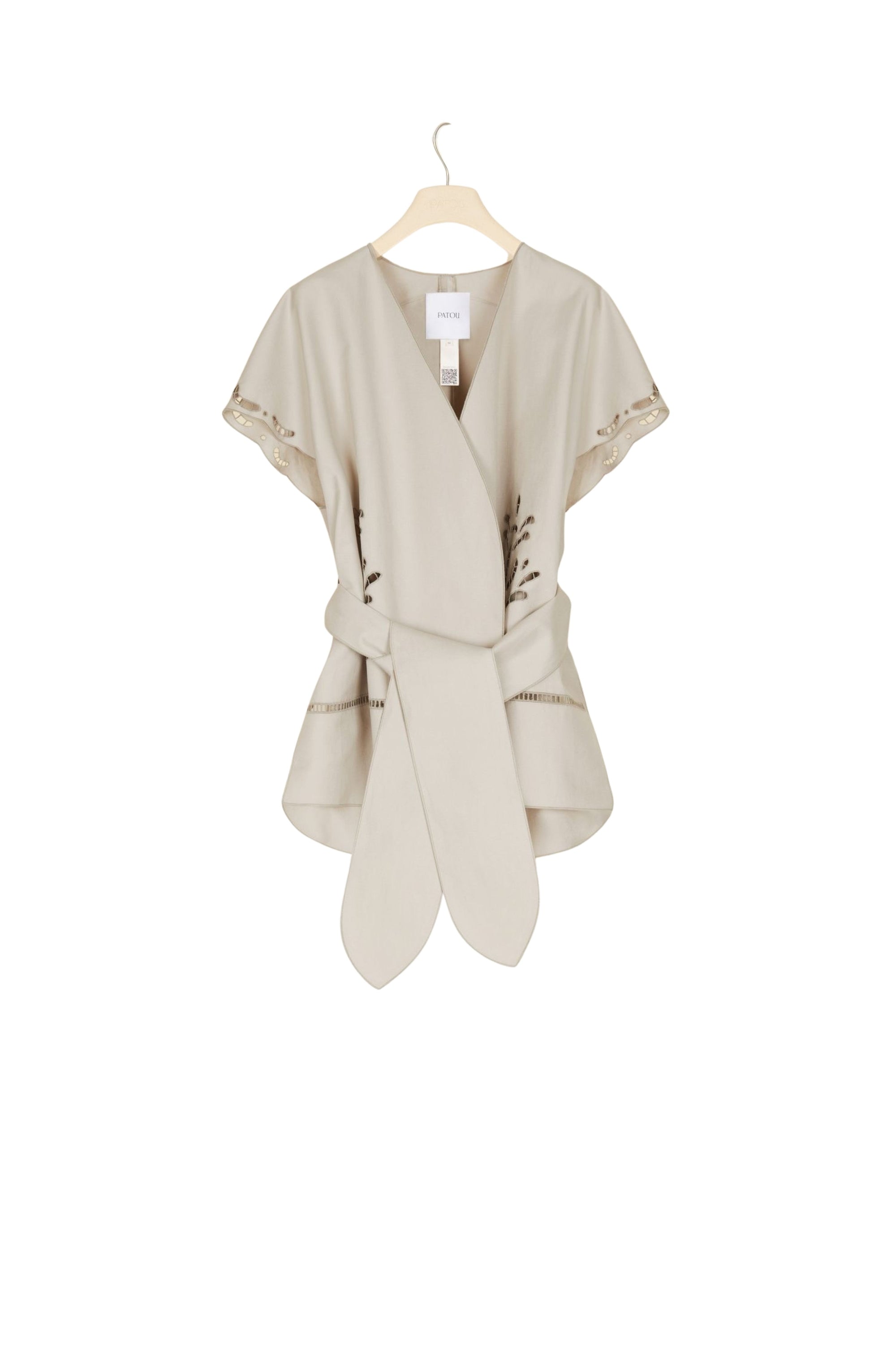 Openwork cotton and linen jacket - Ash grey