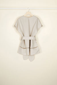 Openwork cotton and linen jacket - Ash grey