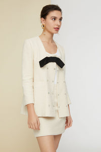 Veste en tweed à noeud - Sable
