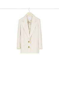 Veste en laine à bouton bijou - Champagne