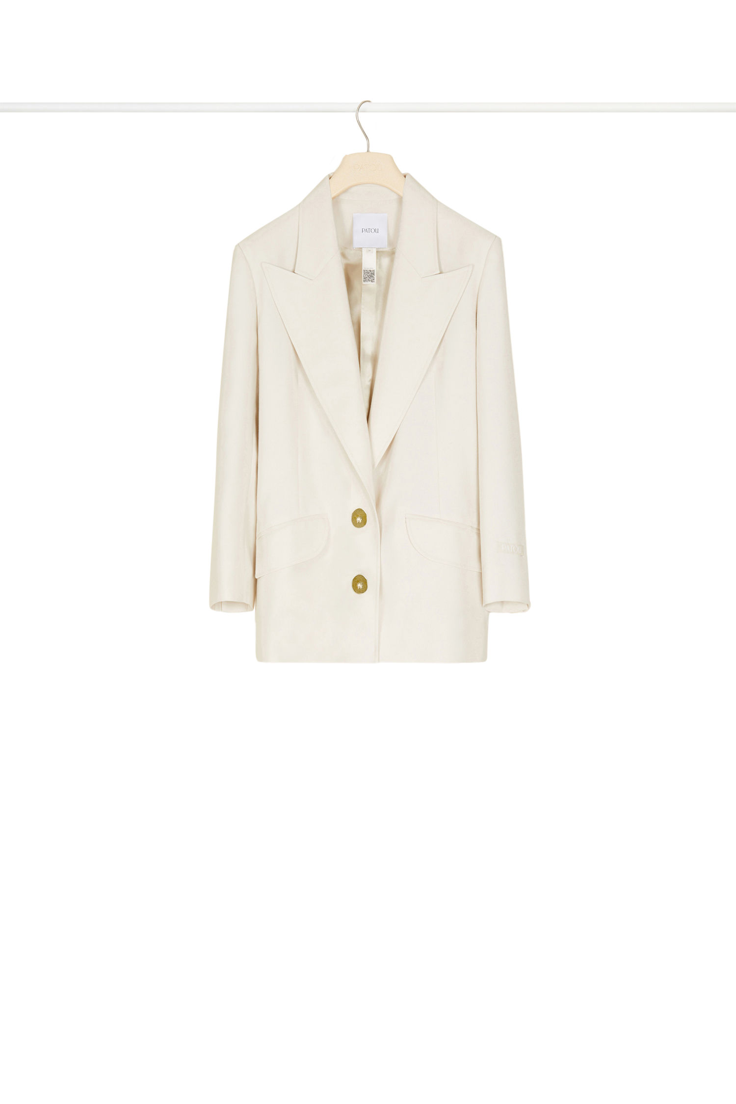 Veste en laine à bouton bijou - Champagne