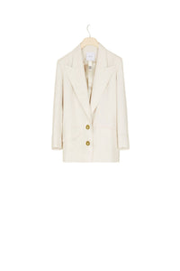 Wool jacket with jewel button - Champagne