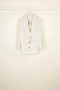 Wool jacket with jewel button - Champagne