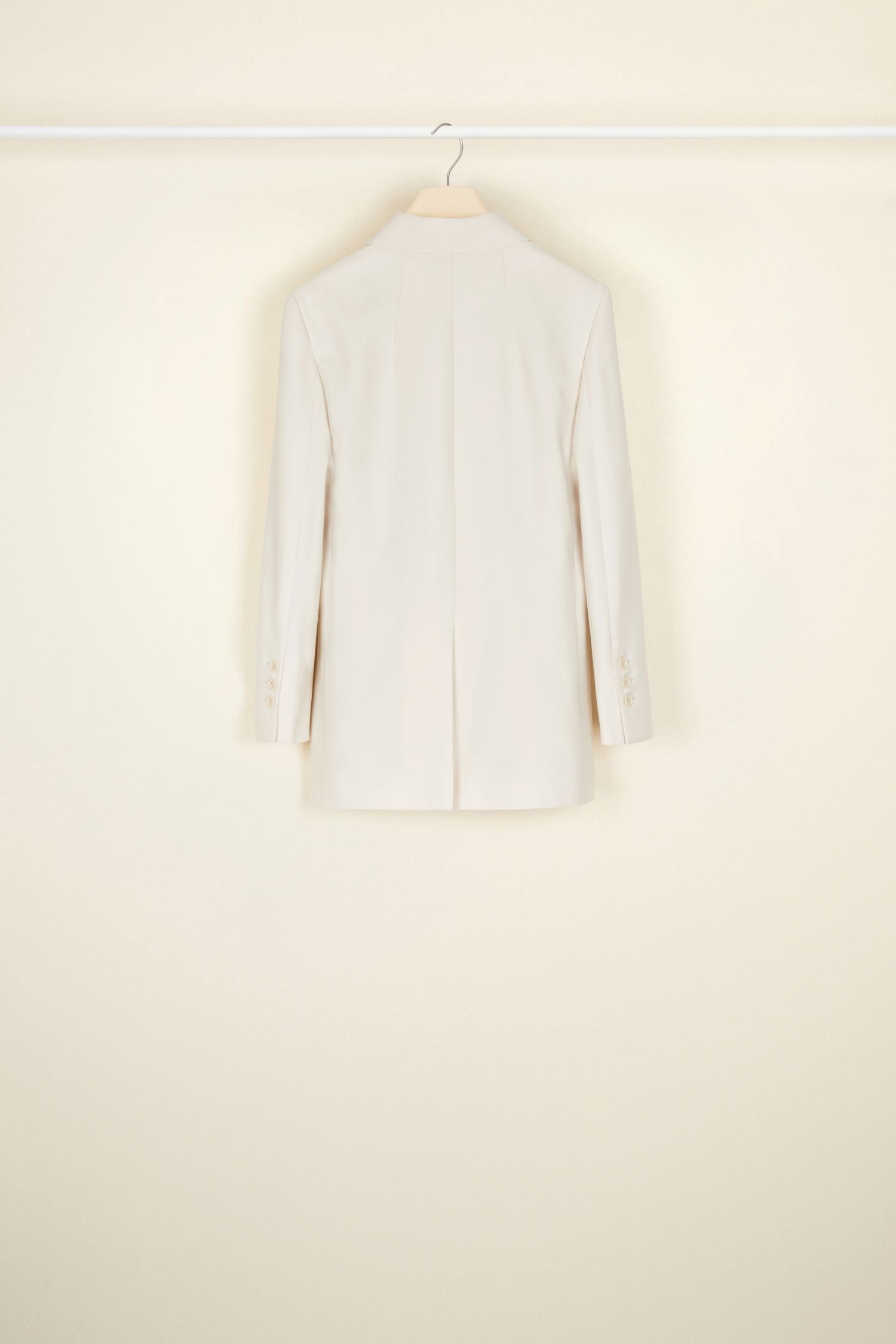 Wool jacket with jewel button - Champagne