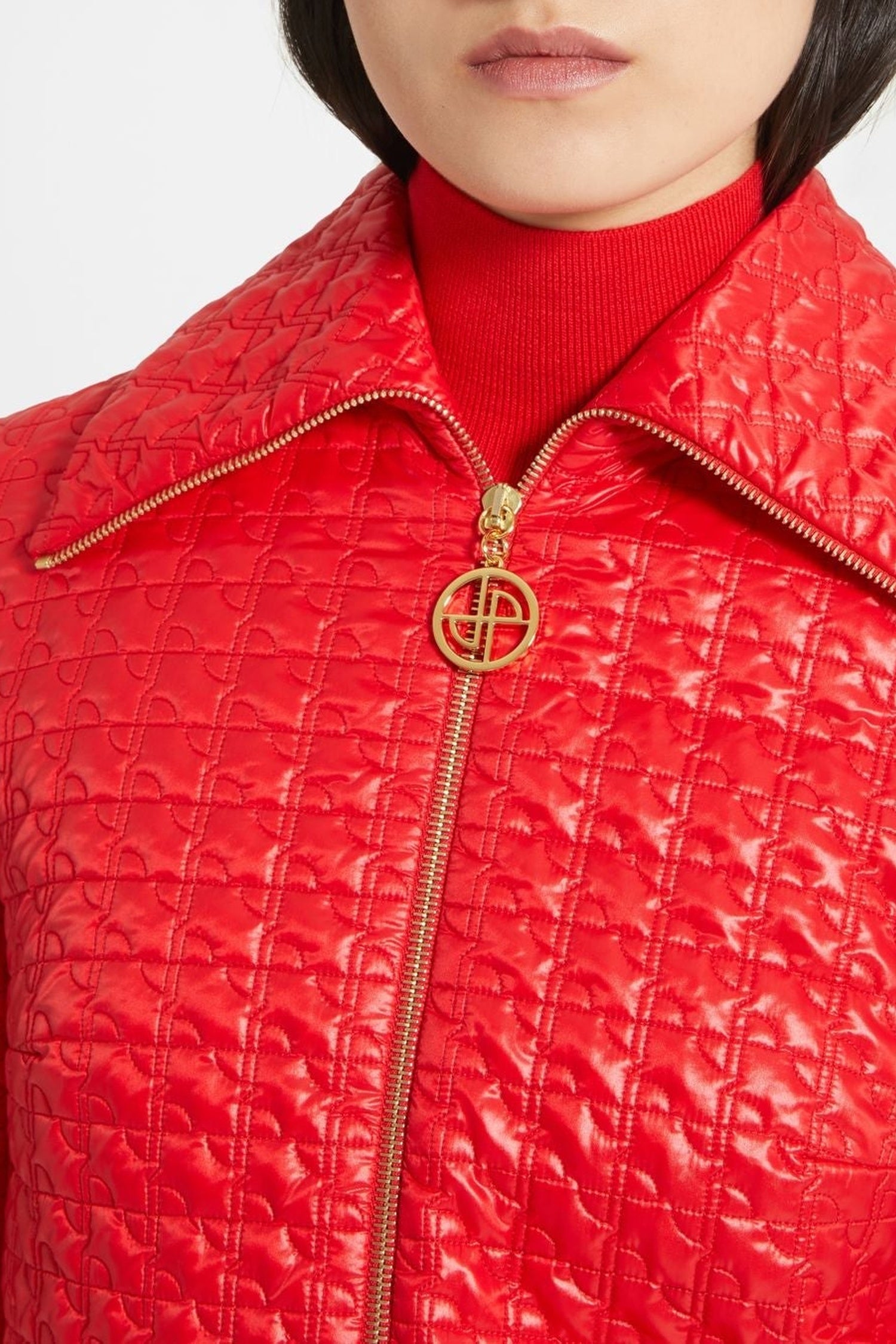 Veste longue zippée en nylon matelassé éco-responsable