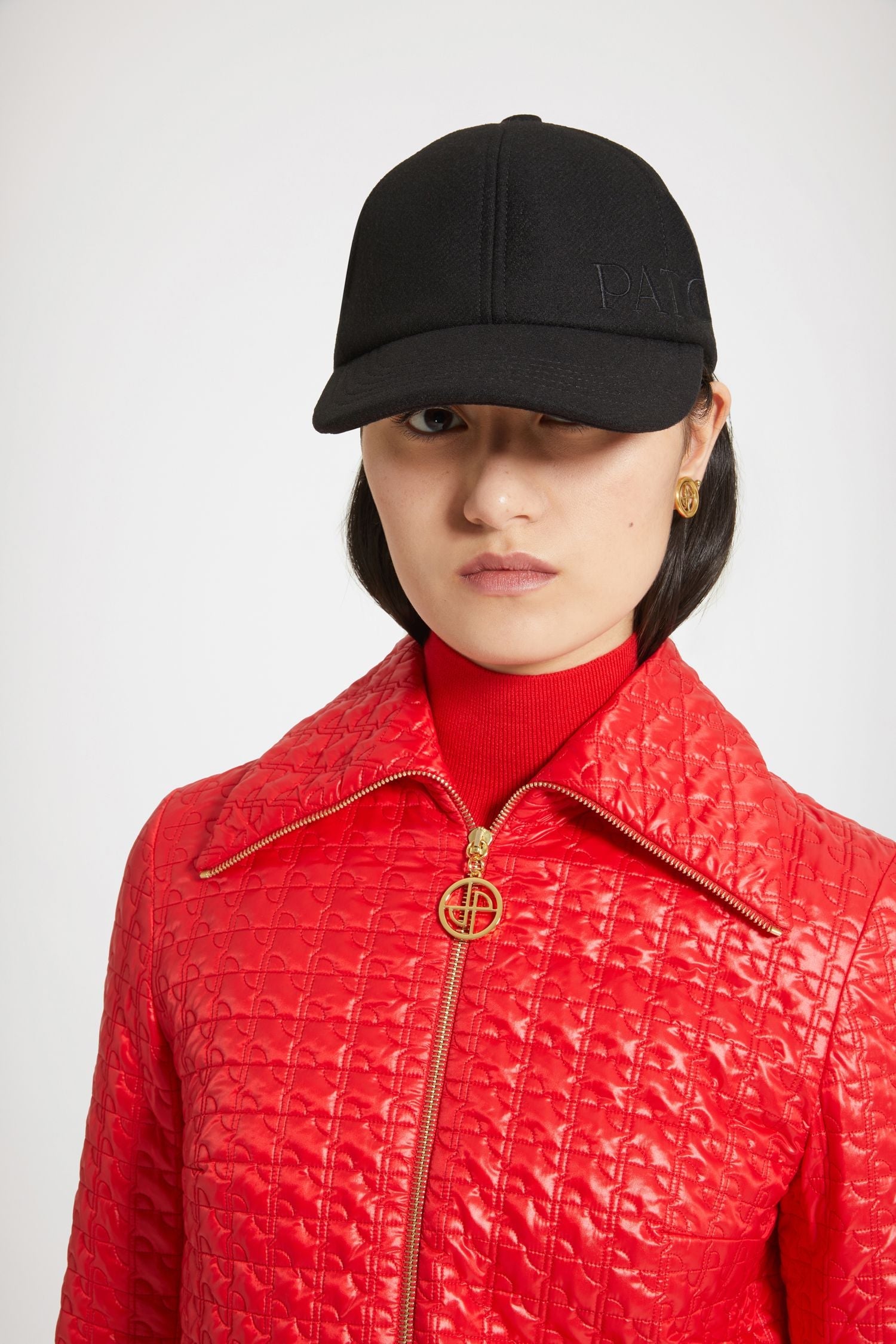 Veste longue zippée en nylon matelassé éco-responsable - Rouge