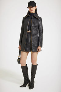 Veste longue zippée en nylon matelassé éco-responsable - Noir