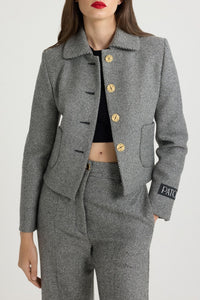 Veste courte en tweed stretch